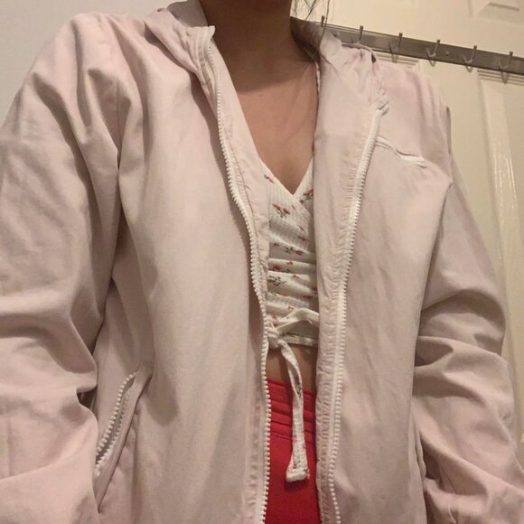Brandy Melville 💙 John Galt  Pink Nautical Jacket Windbreaker - Picture 1 of 4